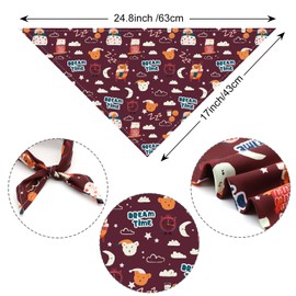 COMSUN 9 Pack Dog Bandanas, Polyester Dog Bandana Bulk for Boy Girl, Pet Scarf Washable, Letter Pattern