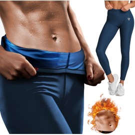 RDX Sauna Leggings for Women, REACH Compliant OEKO TEX 100 Certified, Compression Sweat Pants for Tummy Control, High Waist