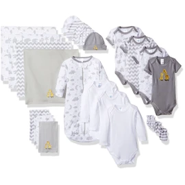 Spasilk Baby Essential 23 Piece Layette Set for Newborns and Infants, 0-6 Months, Grey Celestial