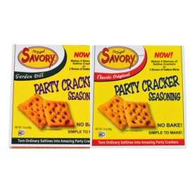 Savory Saltine 2-Pack -- 1 Garden Dill, 1 Classic Original plus 2 Large Double Sealed Zip Top Bags