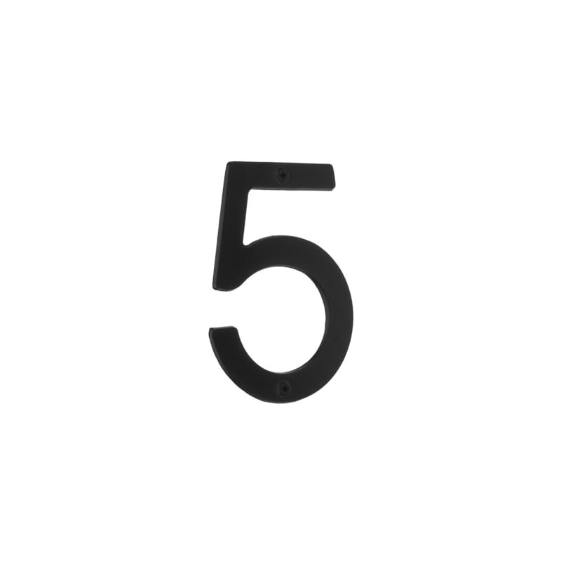 Beslagsboden V025 House Number 5"Villa of Oxidized Brass in Black