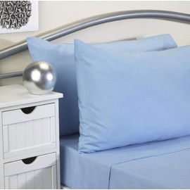 COMFORTNIGHTS, Flame Retardant Bed Linen Housewife Pillowcase Pair (Blue), certified to BS7175 Ignition Source 5+7, also known as Crib 7 or FR Source 7.