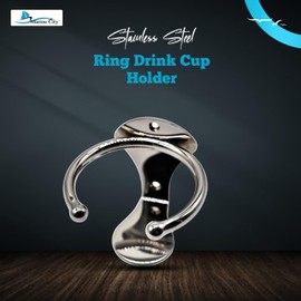 MARINE CITY Universal Boat Ring Drink Cup Holder, 304 Grade Stainless Steel, Rust-Resistant, Durable, Water & Corrosion Resistant, Ideal for Boats, Yachts, Trucks, Cars, RVs (Pack of 1)