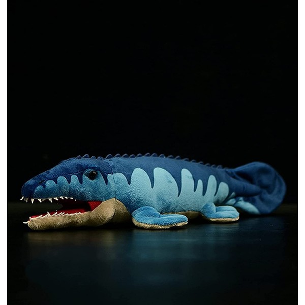 Frankiezhou Home Realistic Mosasaurus Dinosaur Plush Toy - Lifelike 18"