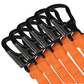 S.E.PEAK Speedline Kit, 1-Inch 29kN Nylon Webbing with CE 25kN Snap Hook, Arborist Rigging Gear (Orange,26",6 Pack)