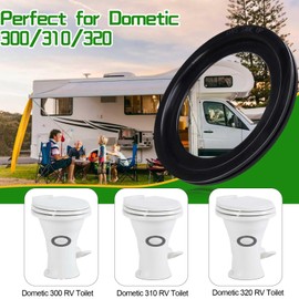 FWUNYVN 6Pcs RV Toilet Seal Kit Include 2 Flush Ball Gaskets＆4 Gloves,Flush Ball Seal Replacement 385311658 for Dometic 300/310/320, Leakproof Toilet Seals Parts, RV Camping Trailer Accessories