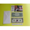 Papá Noel hispano Billete, tarjeta y sobre de un dólar