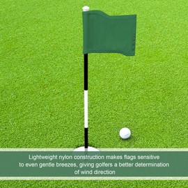 Oudain 6 Pcs Golf Flag Golf Target Flag with Tube Inserted Waterproof Putting Golf Flags 420D Nylon Mini Pin Flags for Yard Indoor Outdoor Backyard Garden Portable Golf Flag, 8 x 6 Inch (Green)