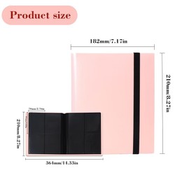 Trading Card Binder & Card Collection Folder 4-Pocket Card Album Pink PU