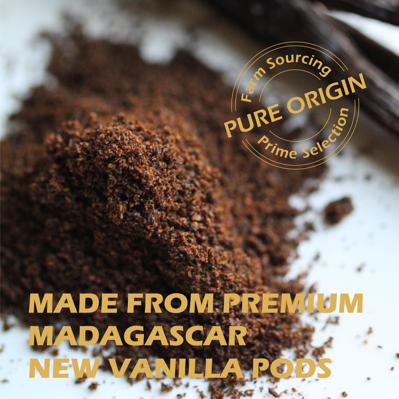 ORGFUN Vanilla Bean Powder 3.53 Oz, Native Ground Madagascar Vanilla