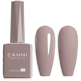 CANNI- Esmalte de uñas en gel marrón claro, 1 pieza de esmalte de uñas en gel nude, esmalte de uñas en gel de color gris nude, alto brillo, remojo