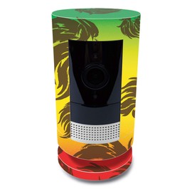 MightySkins Skin for Ring Stick Up Cam Battery - Rasta Lion | Protective, Durable, and Unique Vinyl Decal wrap Cover | Easy to Apply, Remove, and Change Styles | Made in The USA