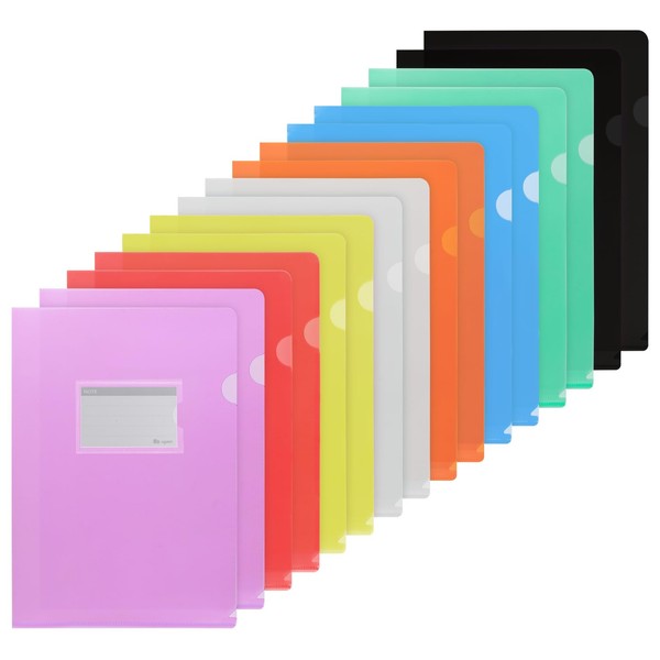 Agoer Pack of 16 A4 File Wallets Open Side A4