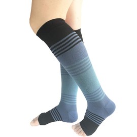 Open Toe Compression Stockings 3 Pairs 20-25mmHg Close-Toe Graduated Compression Socks Sleeve
