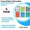 Recycling General Waste Trash - wheelie Bin Stickers - 6