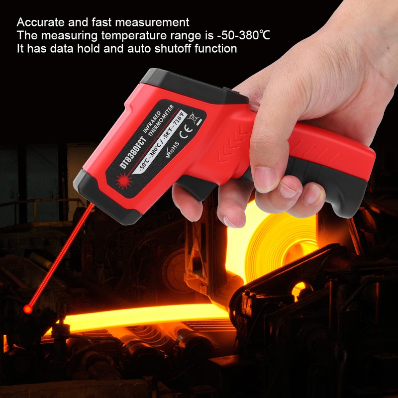 DT8380FCT NonContact Infrared Thermometer Temperature Meter Detector 50380℃