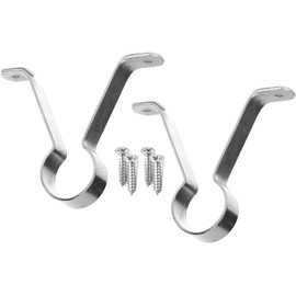 Pack of 2 Hanging Rod Wardrobe Rail Bracket Supports Large Chrome Hanging Rods Support Brackets Hanging Rod Centre Fix Brackets for Wardrobe Rods Fits for 19mm Rail.