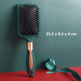 Reazana Detangling Brush Anti-Static Massage Hair Brushes with Silicone Cushion Base Nylon Bristle Pins Blow Drying Detangler Hairbrush for Men and Women of All Wet Dry Hair Types Styling (Rectangle)