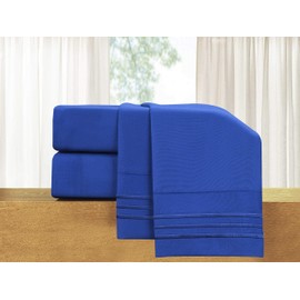 Elegant Comfort Luxury 4-Piece Bed Sheet Set - Luxury Bedding 1500 Premium Hotel Quality Microfiber, Wrinkle Resistant Cool & Breathable, Easy Elastic Fitted, Full, Imperial Blue
