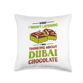 Dubai Chocolate Throw Pillow