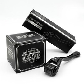 Kit Maximus Inc: 1 Bálsamo para Barba y 1 Dermaroller – Fórmula con Bergamota y Biotina – Tratamiento para Cuidado y Fortalecimiento de la Barba – Ide