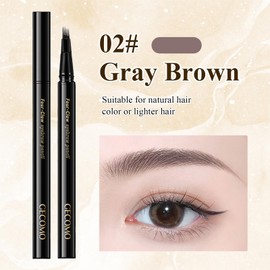 Microblading Augenbrauenstift Augenbrauen Tattoo Wasserfest Wasserdichter 3D Augenbrauenstift mit 4 Gabelspitzen Augenbrauen Stift 4 Tip Eyebrow Pencil Natural Eyebrow Makeup 02# Graubraun