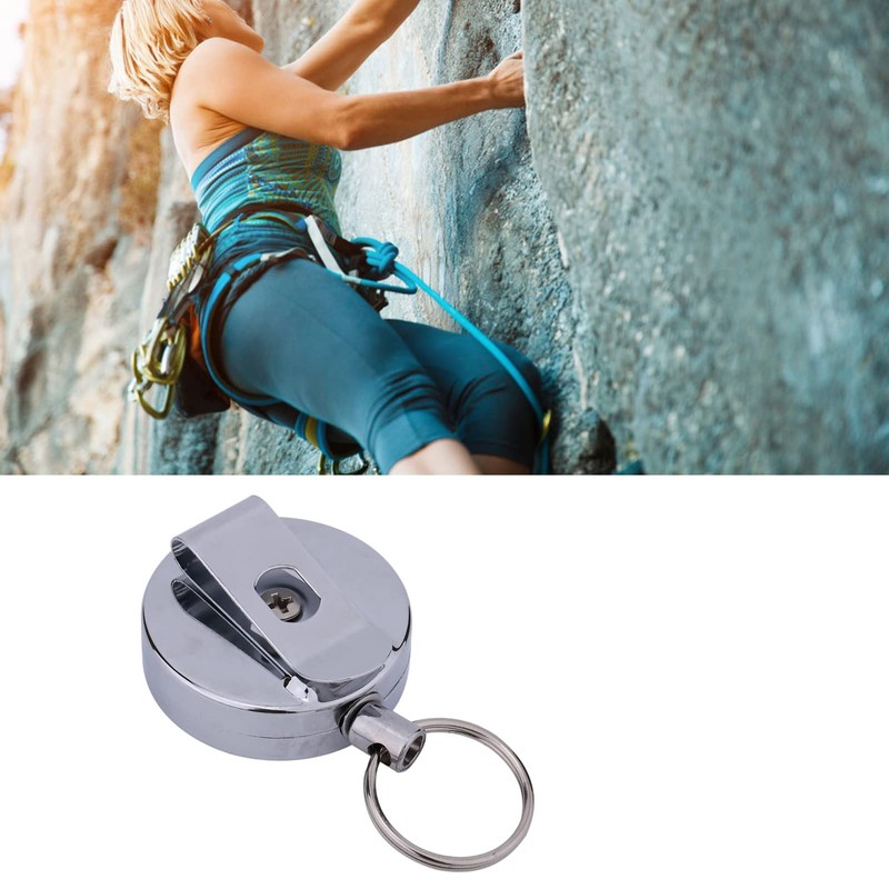 Retractable Key Ring Belt Chain, 60cm 23.6in Pull Key Ring