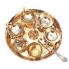 NOBILITY Premium Brass Pooja Thali Set 8 Inch, Decorative Puja