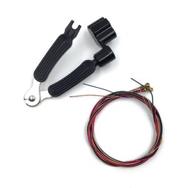 Alnicov Multicolor Acoustic Guitar Strings Complete Set with Black 3 in 1 Guitar String Re-String Tool Including Guitar String Winder Guitar String Scissor Tool Guitar Needle Puller