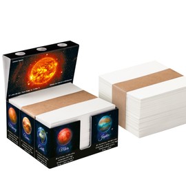 "Solar" Memo Box Made of Sturdy Glued Solid Cardboard, Notes Made of Strong Paper (Set of 1 with Refill)