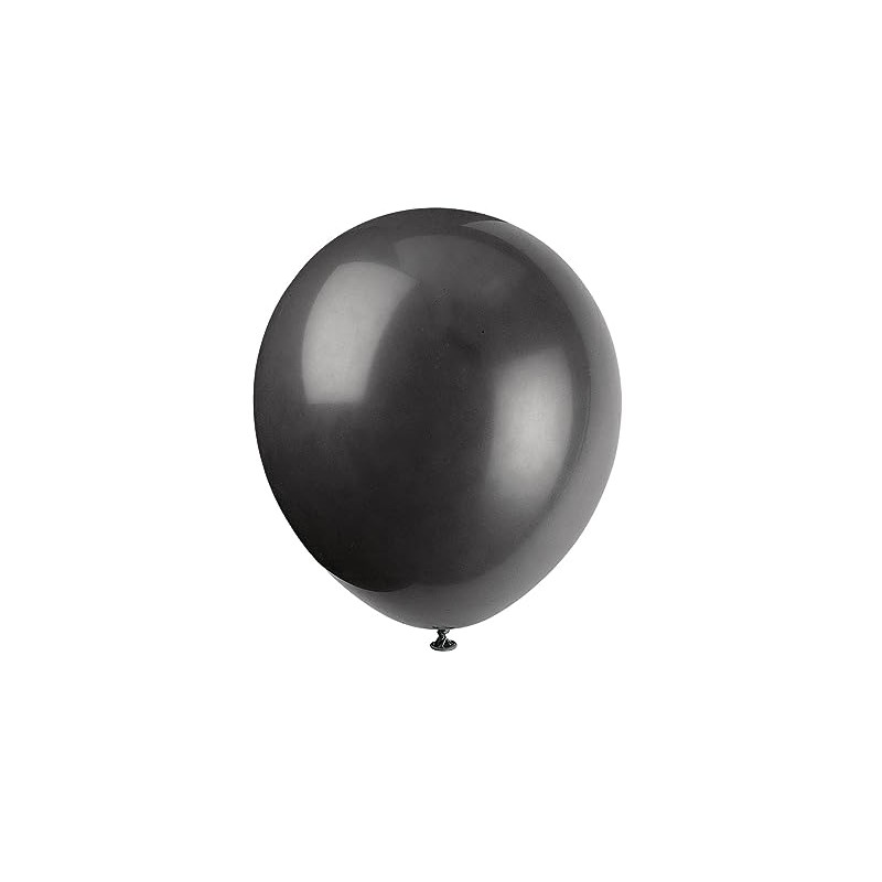 Jet Black Latex Balloons, 12" (10-Pack) - Premium-Quality & Vibrant
