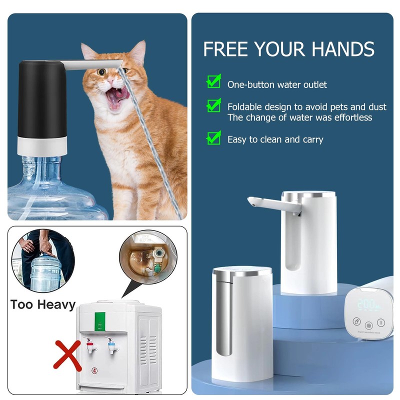 Water Bottle Pump Touch Control Foldable Automatic Type C Charging