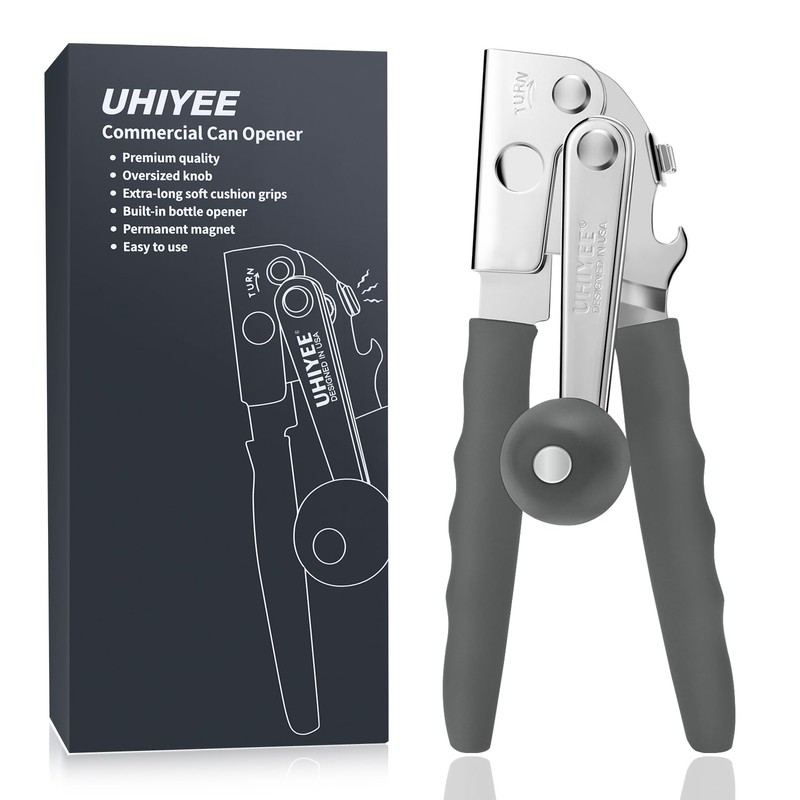Commercial Can Opener, UHIYEE Hand Crank Can Opener Manual Heavy