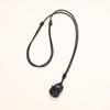 COAI Men's Women's Fox Pendant Black Obsidian Stone Necklace