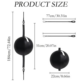 CHSG Hanging Speed Ball, 77cm Bungee Cord Double End Speed Ball, Boxing Reflex Dodge Ball, Training Including Pump, Muay Thai Karate, Taekwondo Training, Quick Installation In 60 Second