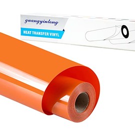 guangyintong Heat Transfer Vinyl for T-Shirts 12" x 8ft - Orange HTV Vinyl Roll Iron on-Easy to Cut &Weed, Glossy Surface (Orange k7)