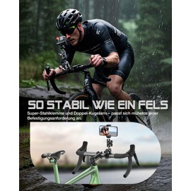 CAMBOFOTO Super Clamp with 360° Double Ball Head Magic Arm, Crab Shaped Clamp, 1/4 Inch and 3/8 Inch Thread, Compatible with GoPro, Table Tripod, LCD, DV, Insta360, Flash Light (Black)