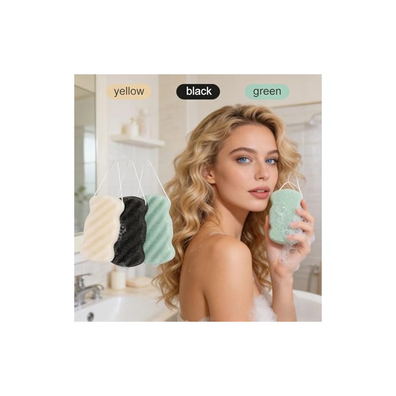 Esponjas Cuerpo Konjac Bebés Niños 100 Natural Colores Tamaño Extragrande