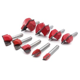 DingGreat 9 Pieces 6 mm Shank Floor Cleaning Milling Cutter Set, Milling Cutter End Mill Woodworking Tool Bit 10/13/16/18/20/22/25/30/32 mm