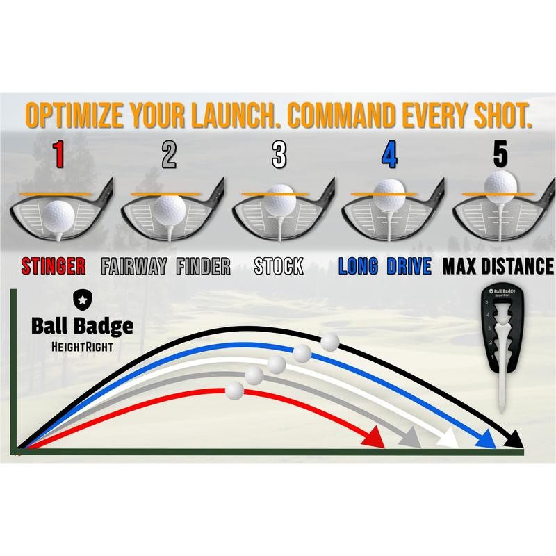 Ball Badge HeightRight Adjustable Golf Tee Height Tool – Precision