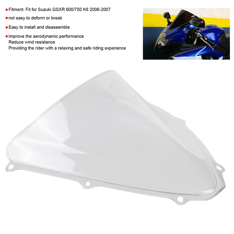 Motorcycle Windscreen PC Wind Deflector Fit for Suzuki GSXR 600/750