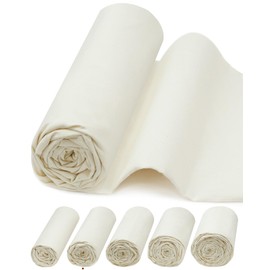 FIVEIZERO 100% Cotton Muslin Fabric by The Yard,63inch x 1.9 Yards Unbleached Natural Cotton Material–Medium Weight Beige Calico Fabric for Sewing,Quilting,Embroidery,Crafts & Apparel Projects