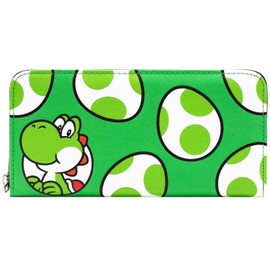 Mario Party Yoshi Dino Power! Dinosaur Eggcellent Adventure Purse Clutch Coin Pocket & Card Holder, Green