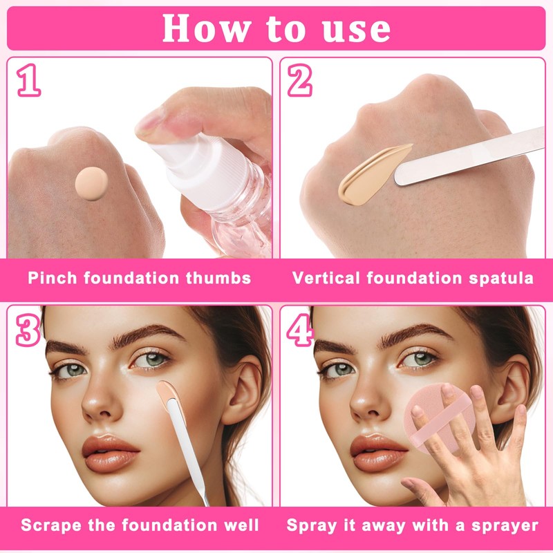 3 Pcs Makeup Spatula, Stainless Steel Cosmetic Spatula Double-Headed Makeup