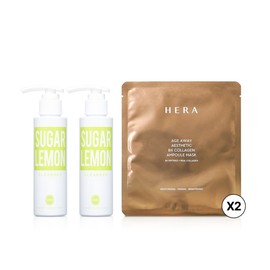 Jo Sung-ah Wonder Bath Lemon Cleanser Sugar Lemon 120ml x 2 + Hera Age Away Aesthetic Collagen Mask x 2 _B / 조성아 원더바스 레몬청 클렌저 슈가레몬 120ml 2개 + 헤라 에이지 어웨이 에스테틱 콜라겐 마스크 2매 B