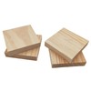 12PCS Unfinished Wood Square Blocks for Crafts, 4x4x0.8in Blank Wooden