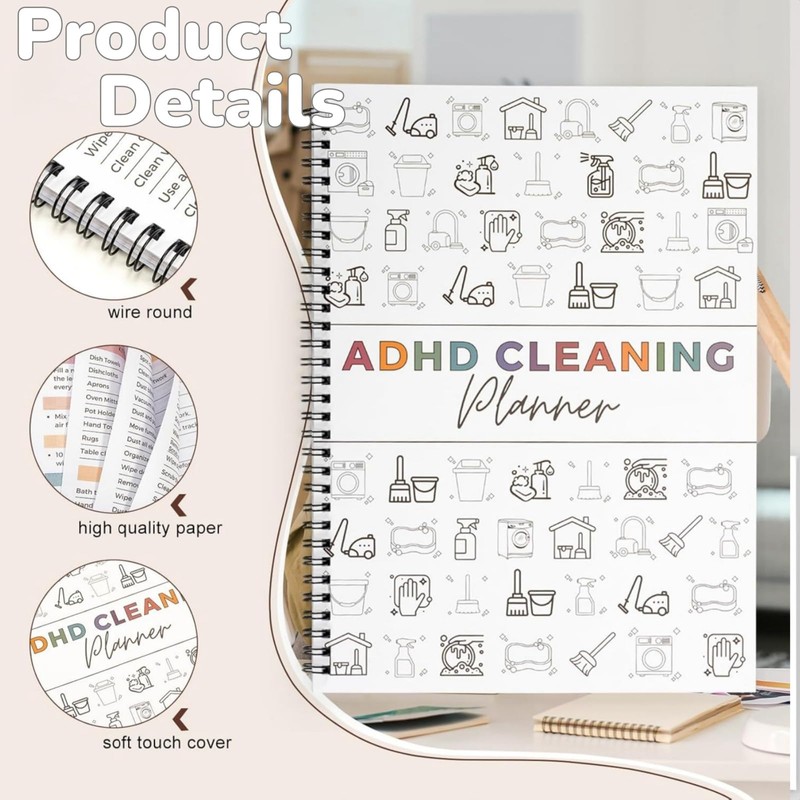 AD/HD Cleaning Planner,Bundle Household Cleaning Schedule,Cleaning Plan Schedule,Daily Weekly Monthly