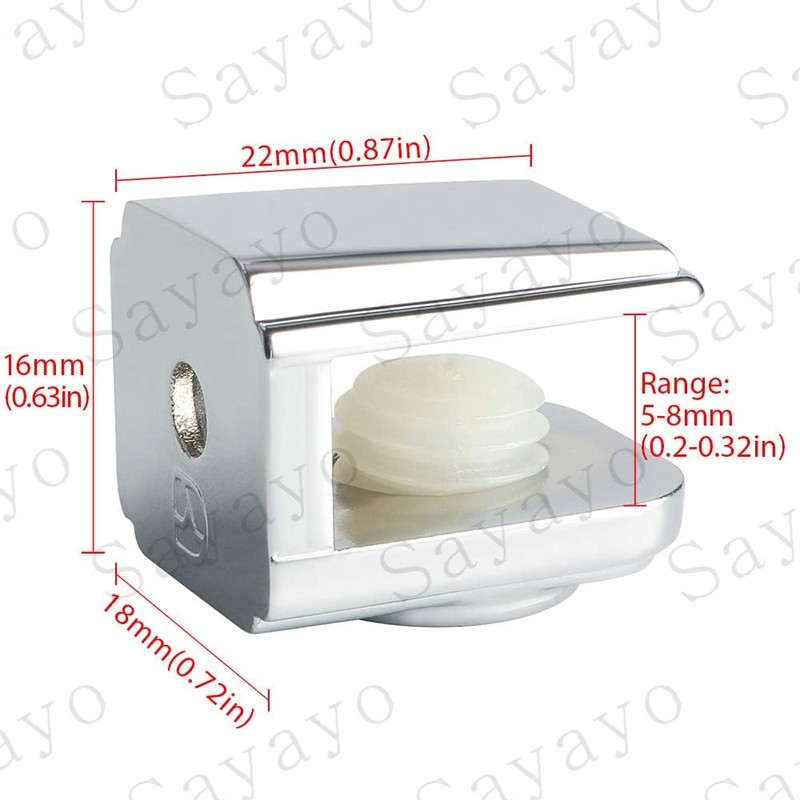 Sayayo Solid Glass Clamp Glass Hinge Glass Shelf Support Wall
