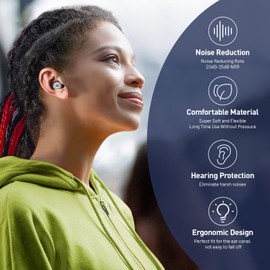 Yawsoy Concert Ear Plugs, 2 Pairs Silicone Reusable Soft High Fidelity Noise Cancelling Ear Plugs for Concerts, Festival, Sleep, DJs, Musicians, Noisy Workplace, Focus, Travel, Work