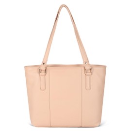 Leather Purse For Women - Real Leather Tote For Women - Ladies Shoulder Handbag For Work, Travel, Casual Use (Nappa Beige)